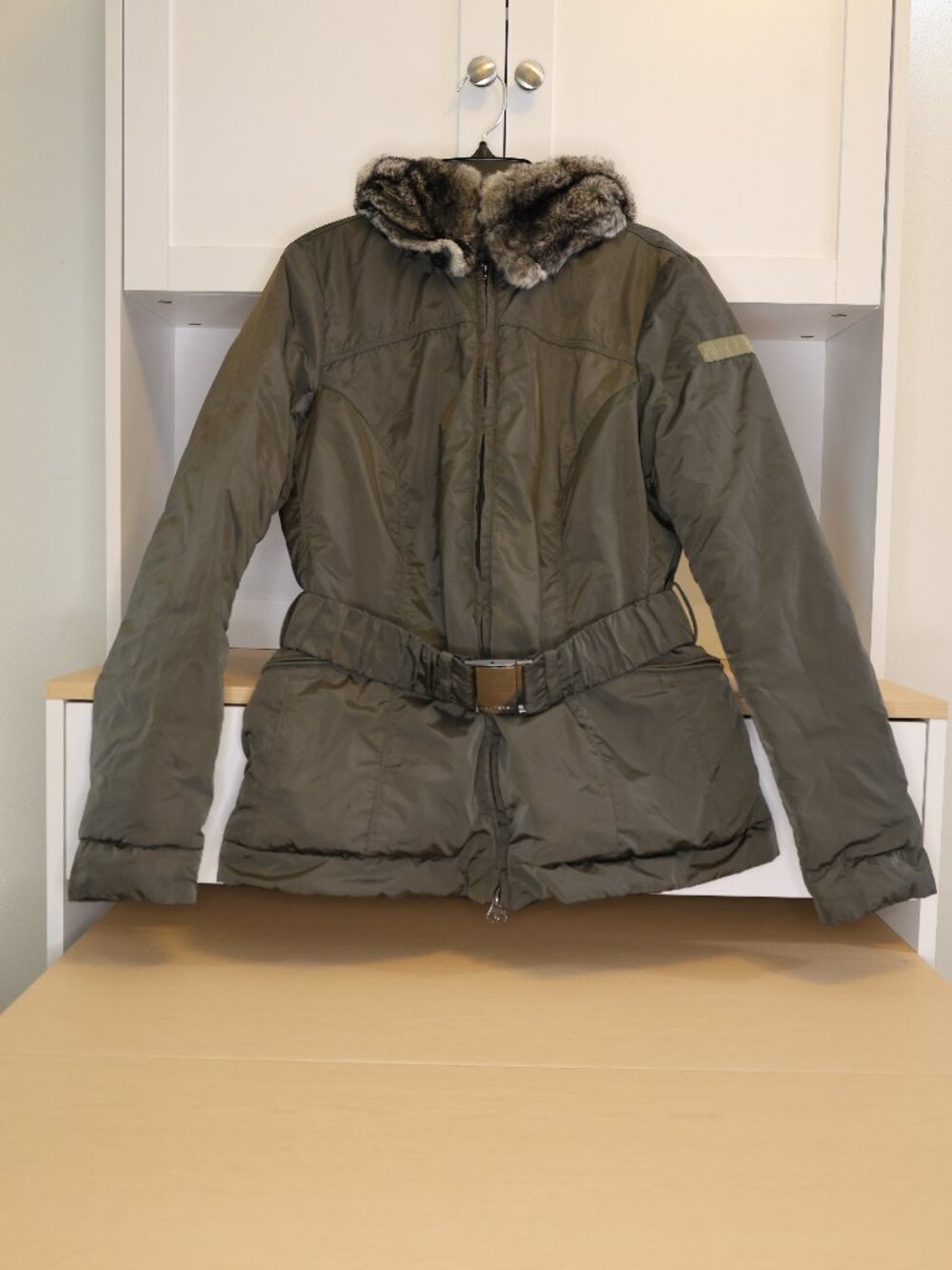 Peuterey Duplicity Burnett Down Jacket IT 42 US 6 Rex Rabbit Fur Collar